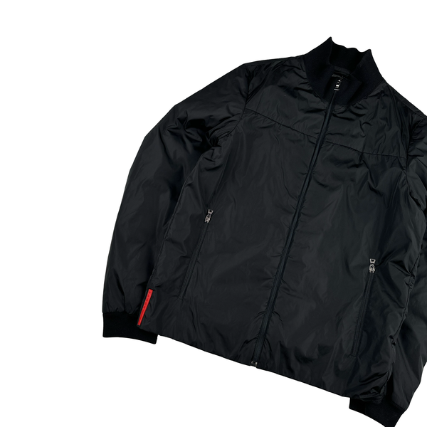 Prada Black Nylon Red Tab Jacket - Medium