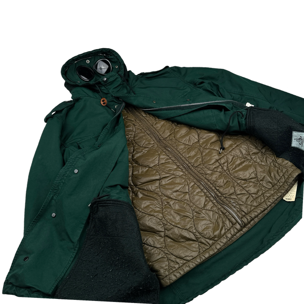 CP Company Forest Green David TC Goggle Multipocket Padded Liner Field Jacket - Medium