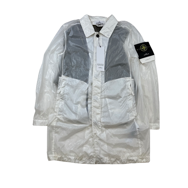 Stone Island 2021 White Lucido-TC Collared Jacket - Small