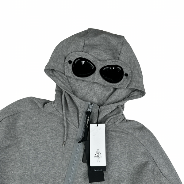 CP Company Grey Cotton Goggle Hoodie - Small - Large