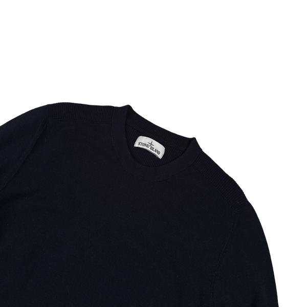 Stone Island 2019 Navy Blue Wool Crewneck Jumper - Large