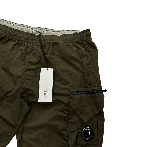 CP Company Khaki Green Chrome Lens Viewer Shorts - Large
