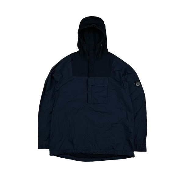 CP Company Navy Nylon Blend Hooded Smock - Large