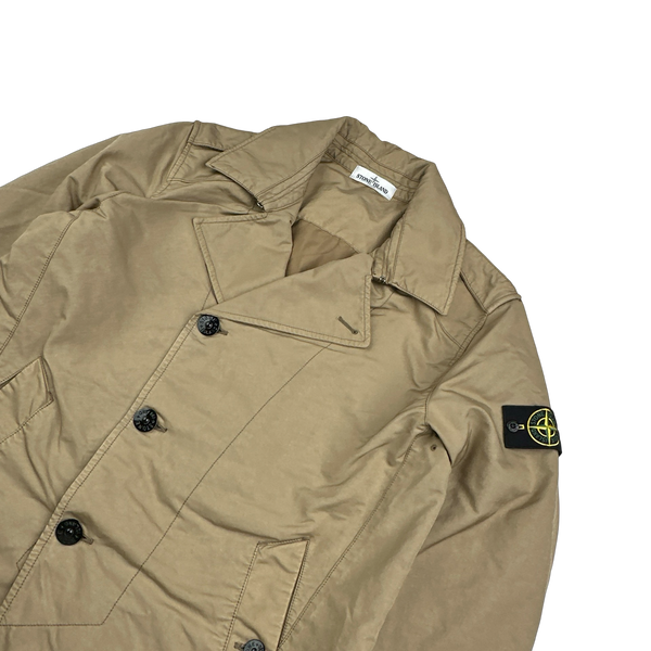 Stone Island 2017 David-TC Tan Quilted Trench Coat - XL