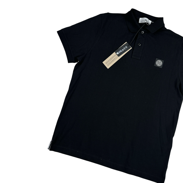 Stone Island 2024 Black Patch Polo Shirt - Medium