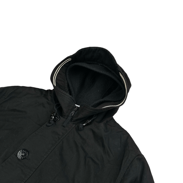 Stone Island 2006 Black Raso Gommato Wool Dutch Rope Jacket - XXL