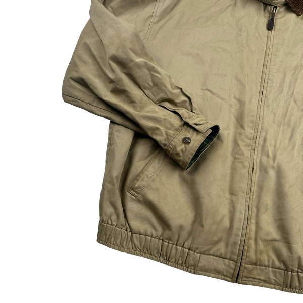 Ralph Lauren Vintage Flannel Lined Beige Harrington Jacket - XL