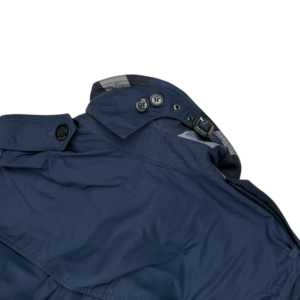 Burberry Brit Navy Nova Check Lined Trench Coat - Medium