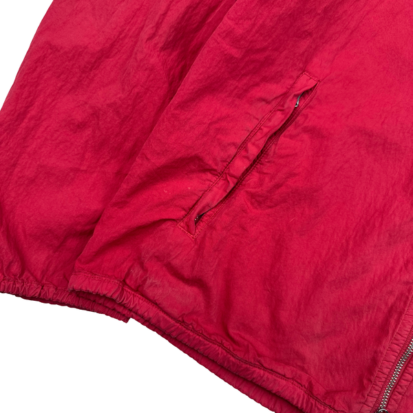 CP Company Red Cotton Lightweight Lens View Hooded Jacket - XXL