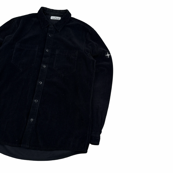Stone Island 2019 Black Jumbo Corduroy Overshirt - XL