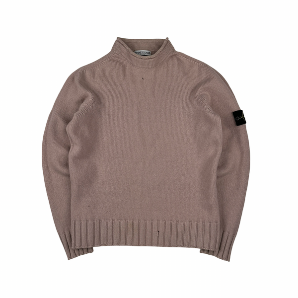 Stone Island Old Rose Lightweight Knitted Crewneck Jumper - Medium