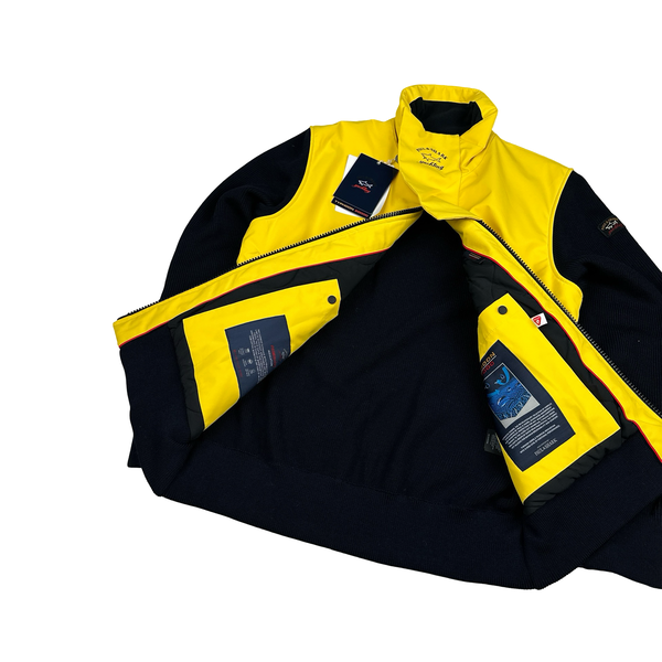 Paul & Shark Yellow Typhoon 20000 Waterproof Hybrid Nylon Knitted Jacket - Large