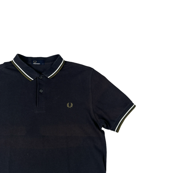 Fred Perry Black Short Sleeve Polo Shirt - Large