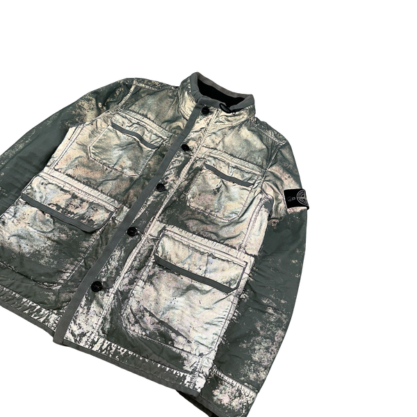 Stone Island 2012 Green Liquid Reflective Field Jacket - Medium