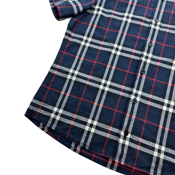 Burberry Nova Check Button Up Short Sleeve Shirt - Medium