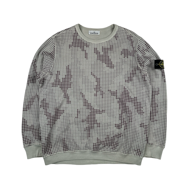 Stone Island 2017 Grid Check Camo Crewneck Sweatshirt - XL