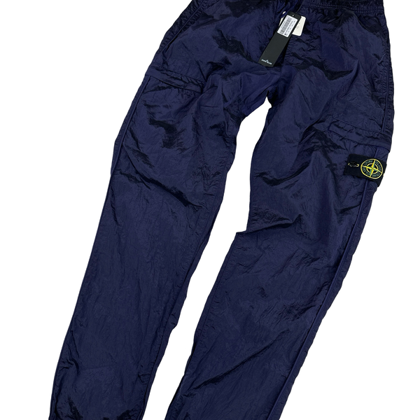 Stone Island 2022 Blue Econyl Nylon Metal Trousers - Small
