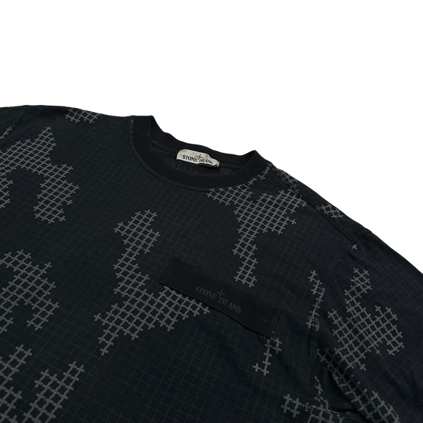 Stone Island 2017 Grid Check Camo Crewneck T Shirt - XL