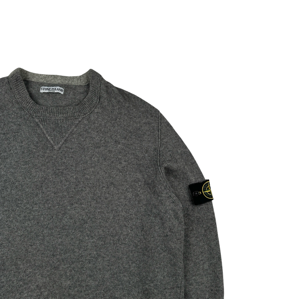 Stone Island 2008 Grey Wool Crewneck Jumper - 3XL