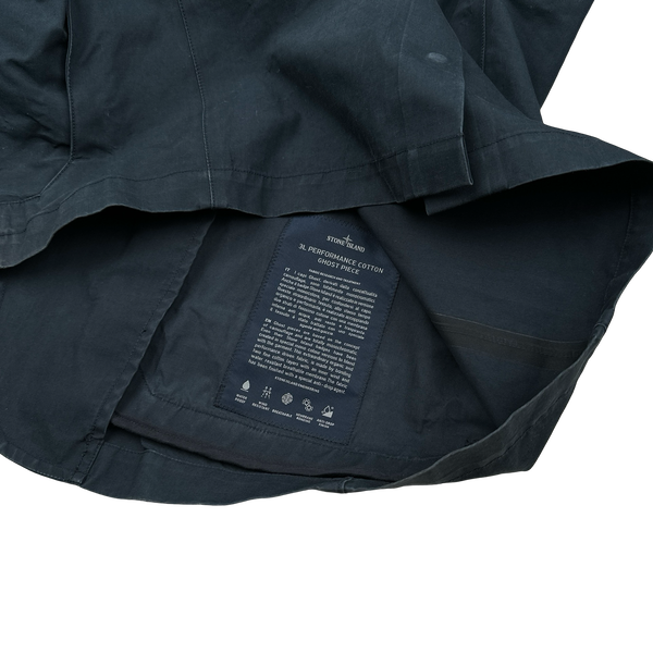 Stone Island Navy Garment Dyed 3L Performance Cotton Ghost Piece Jacket - XL