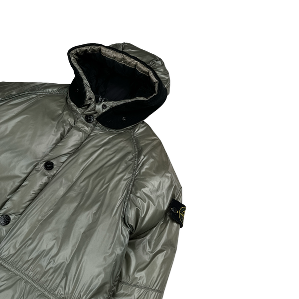 Stone Island Grey Pertex Quantum Y Down Puffer Jacket - Medium