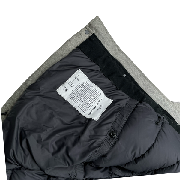 Stone Island 2014 Grey Ice Wool Blend Down Jacket - XL