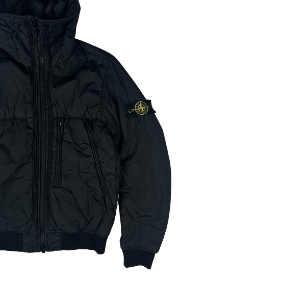 Stone Island 2019 Black Crinkle Reps NY Jacket - Small