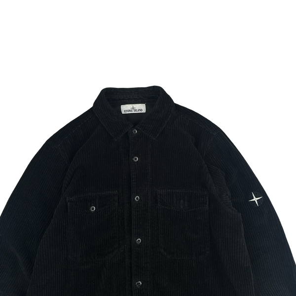 Stone Island 2020 Black Jumbo Corduroy Shirt - Large