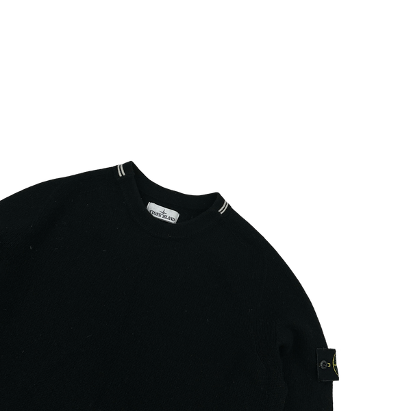 Stone Island 2020 Black Lambs Wool Crewneck Knitted Jumper - Large