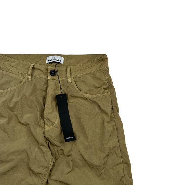 Stone Island 2020 Gold Nylon Metal Patch Shorts - 28"
