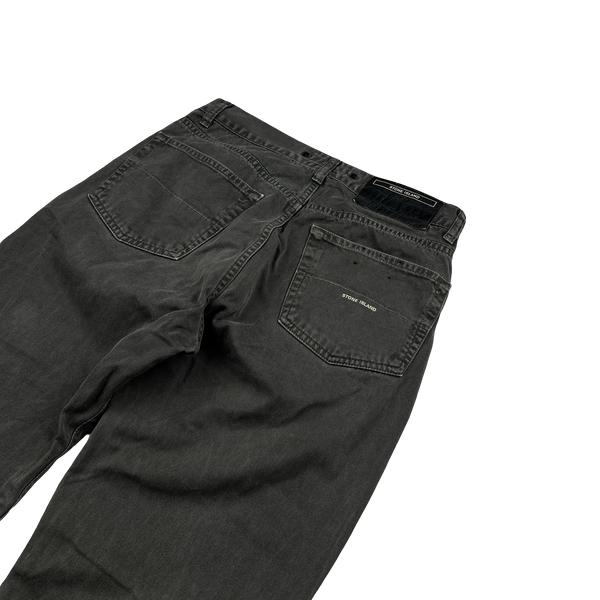 Stone Island Charcoal Grey Denims Cotton Trousers - 31"