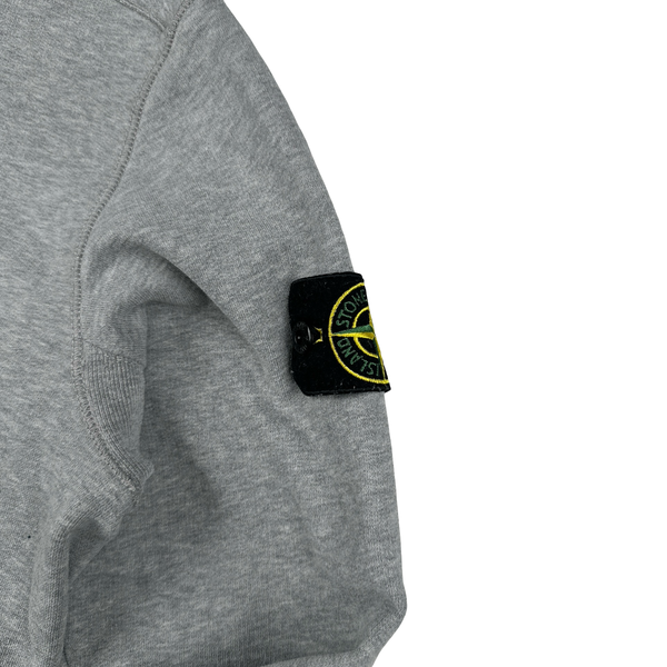 Stone Island 2019 Light Grey Zipped Cotton Hoodie - Small