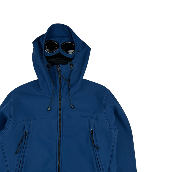 CP Company Navy Fleece Lined Soft Shell Goggle Jacket - Large