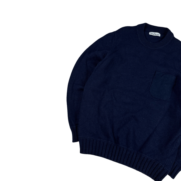 Stone Island 2017 Navy Wool Crewneck - XXL