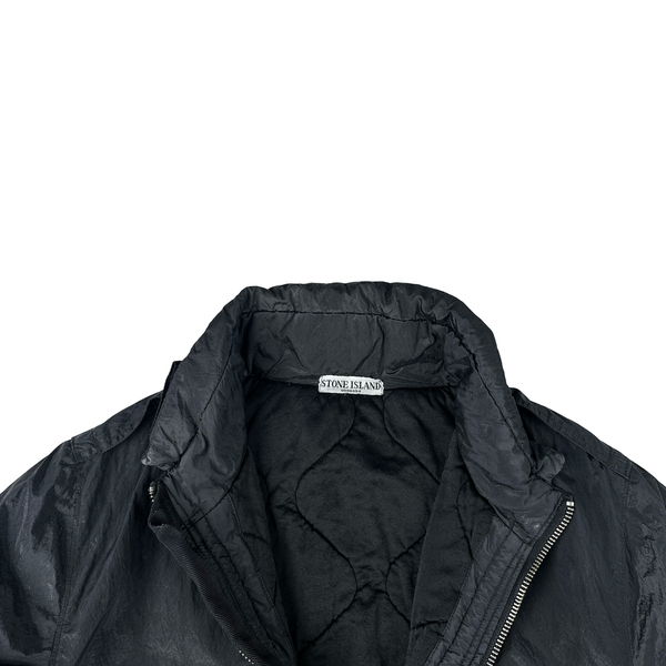Stone Island 2008 Black Nylon Metal Quilted Jacket - Large