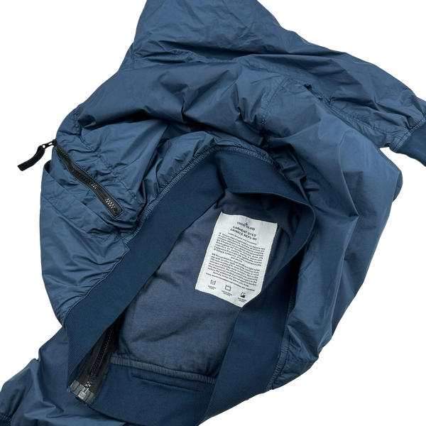 Stone Island 2020 Blue Crinkle Reps Bomber Jacket - Large