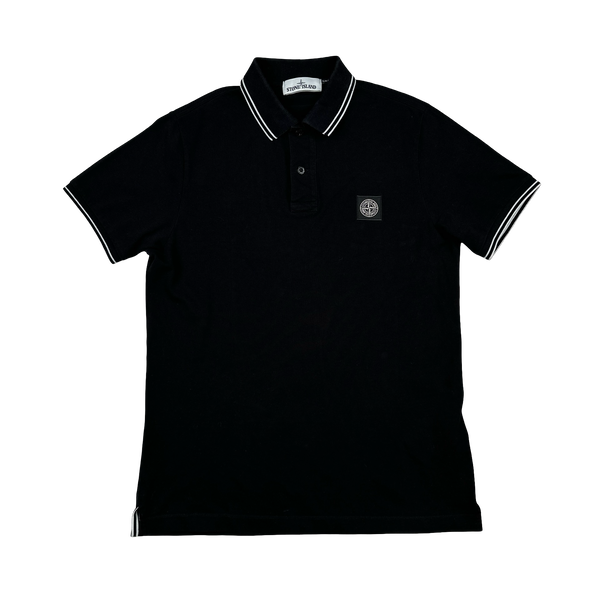 Stone Island 2018 Black Cotton Polo Shirt - Medium