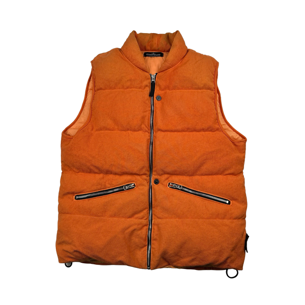 Stone Island 2015 Orange Down Filled Shadow Project Body Warmer - Large