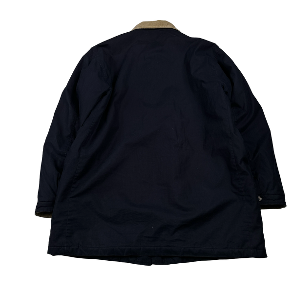 Ralph Lauren Polo Navy Corduroy Collar Cotton Long Jacket - Large