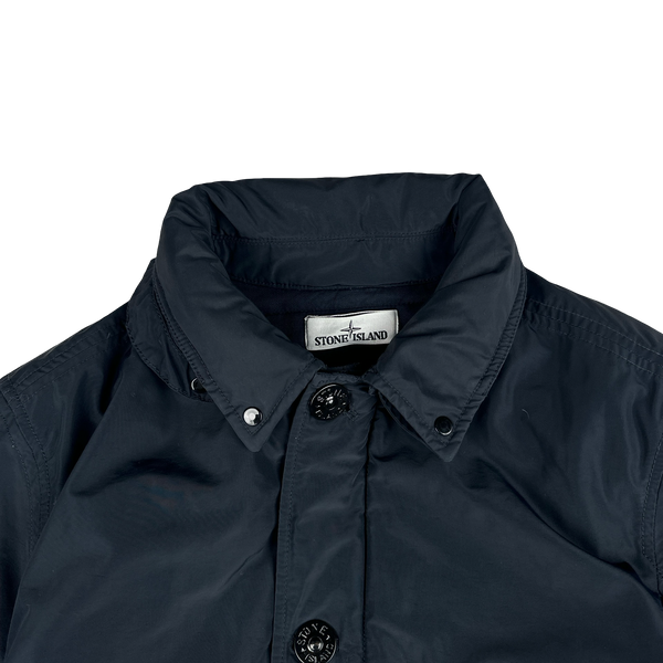 Stone Island Micro Reps Navy Primaloft Lined Long Jacket - Medium