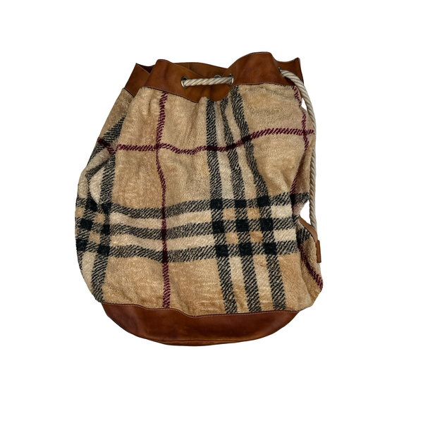 Burberry 00s Beach Towel Nova Check Sack Bag