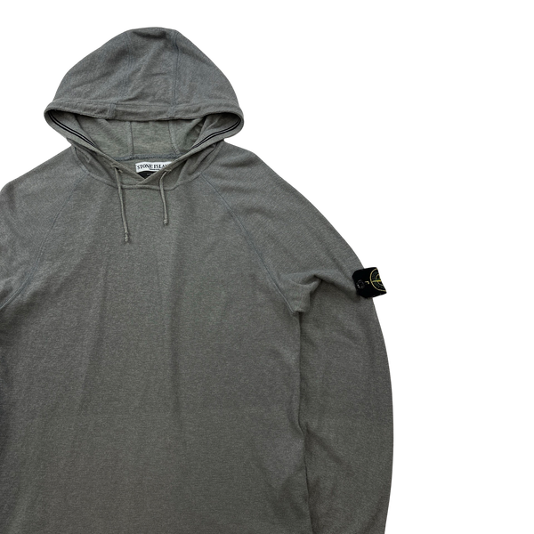 Stone Island Light Grey Hooded Pullover Jumper - Medium