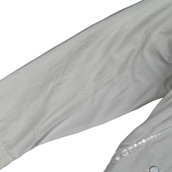 Fred Perry White Lightweight Long Fishtail Jacket - Large