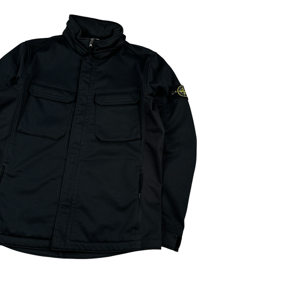 Stone Island Navy Soft Shell R Terry Zipped Jacket - XL