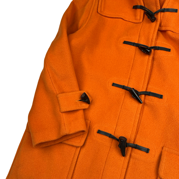 Burberry Wool Orange Duffle Coat - Small