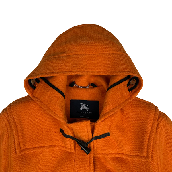 Burberry Wool Orange Duffle Coat - Small