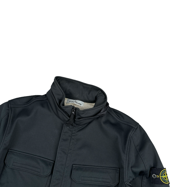 Stone Island Navy Soft Shell R Terry Zipped Jacket - XL