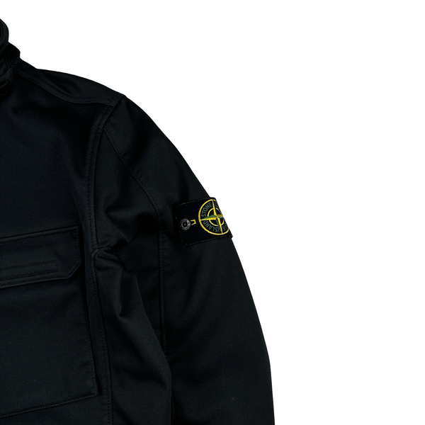 Stone Island Navy Soft Shell R Terry Zipped Jacket - XL
