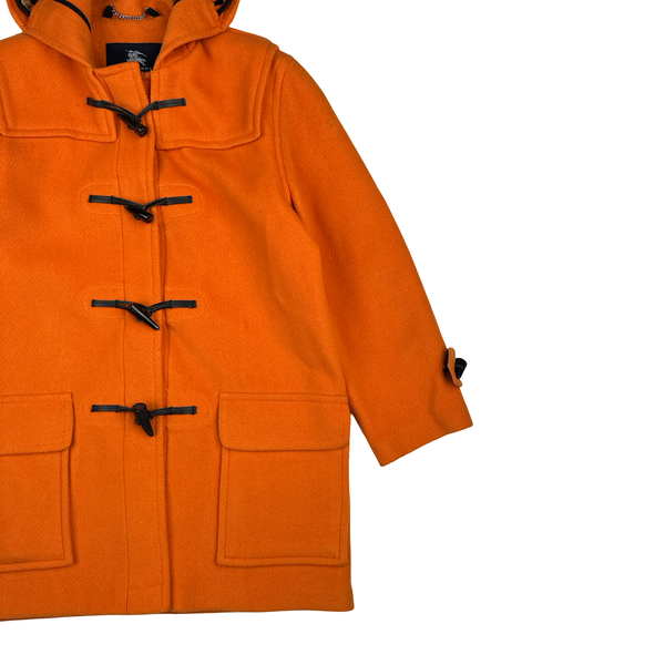 Burberry Wool Orange Duffle Coat - Small