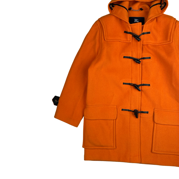 Burberry Wool Orange Duffle Coat - Small